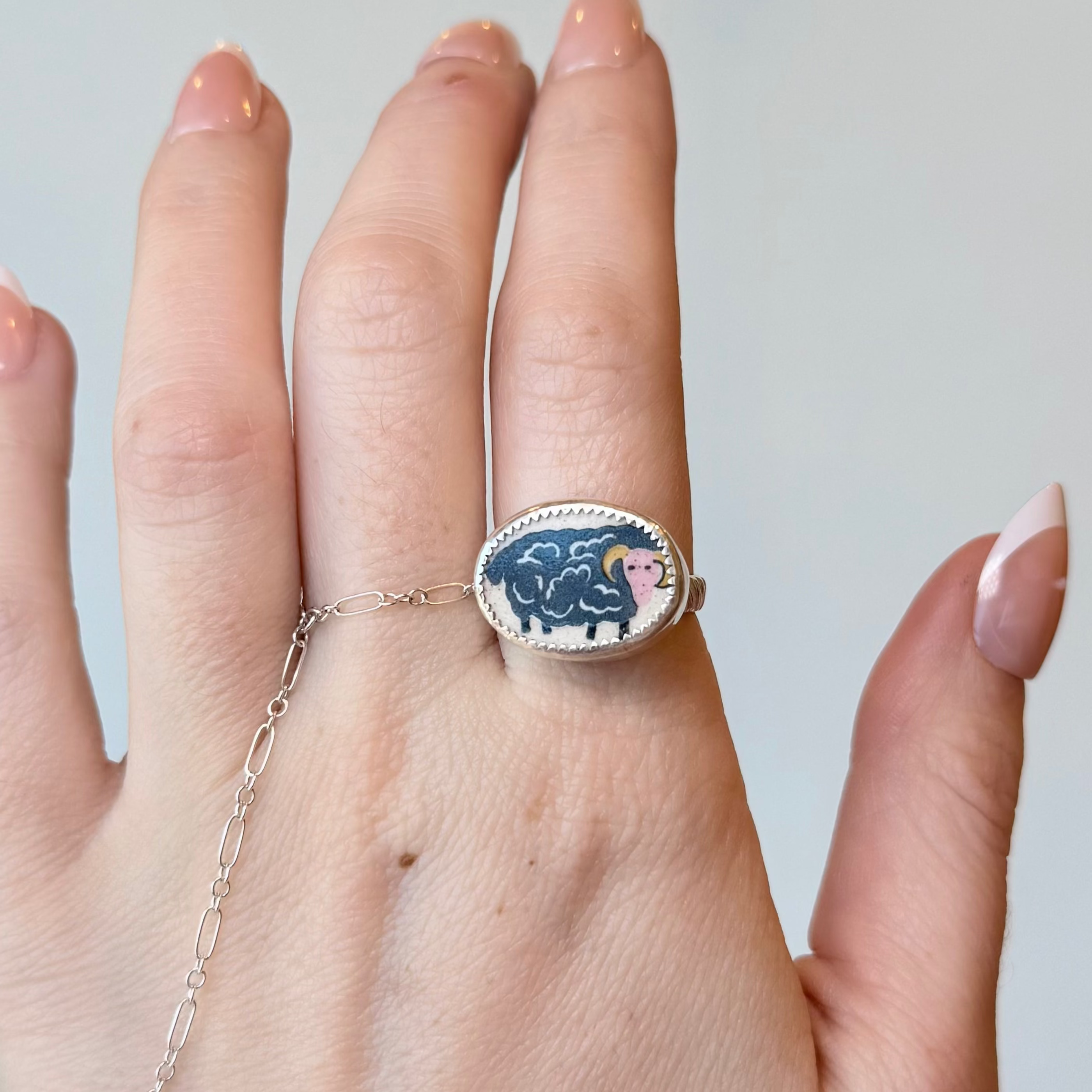 Fred the Sheep Ring - Size 8.5