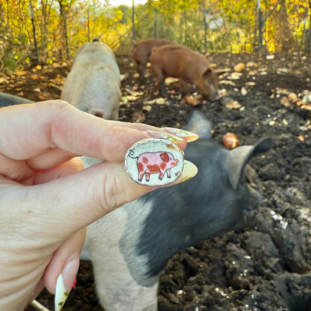 Penny Pig Ring - Size 8