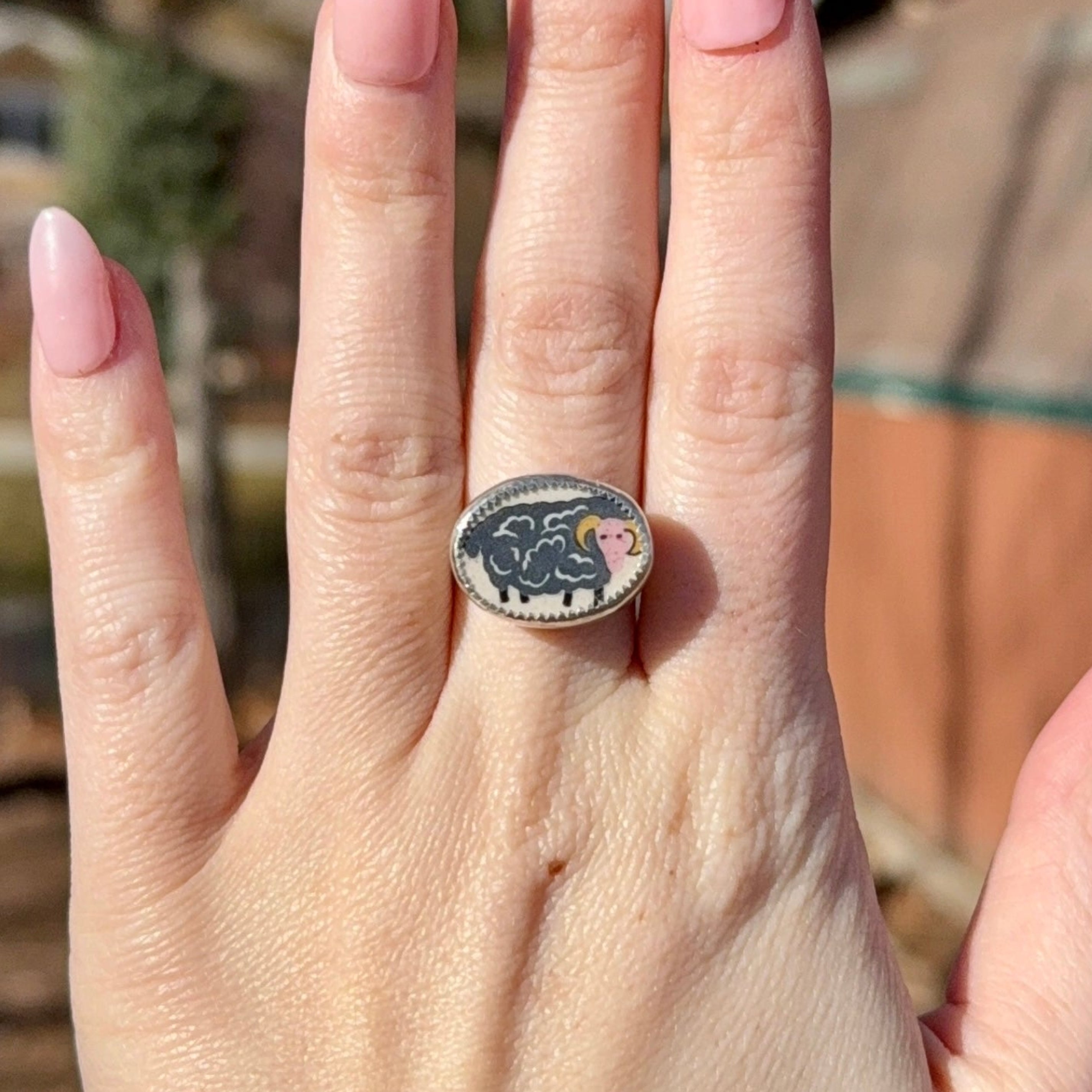 Fred the Sheep Ring - Size 8.5