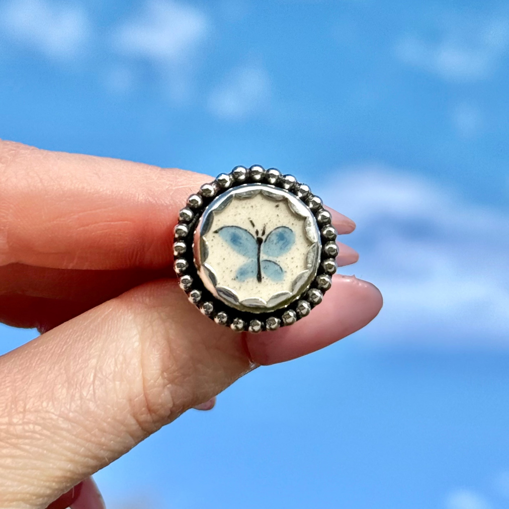 Blue Butterfly Ring - Size 8