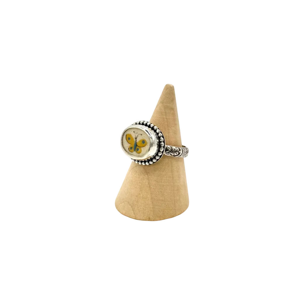 Yellow Butterfly Ring - Size 9