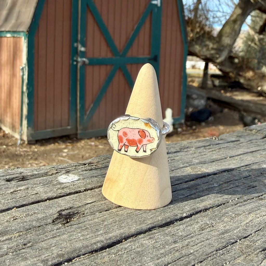 Penny Pig Ring - Size 8
